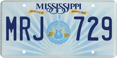 MS license plate MRJ729