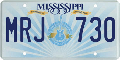 MS license plate MRJ730
