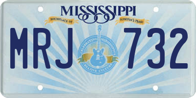 MS license plate MRJ732