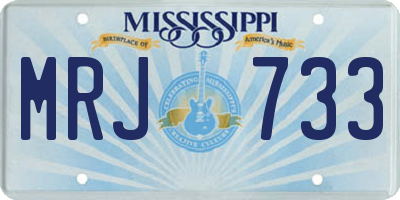 MS license plate MRJ733
