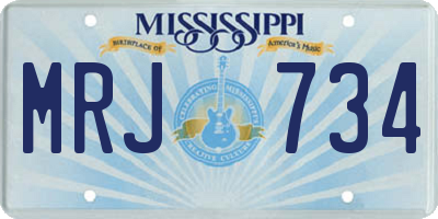 MS license plate MRJ734