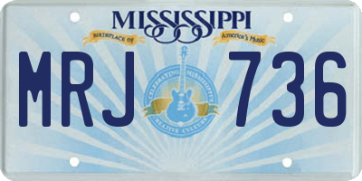 MS license plate MRJ736