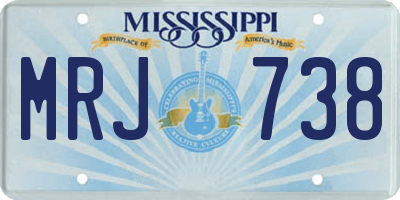 MS license plate MRJ738