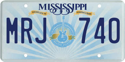 MS license plate MRJ740
