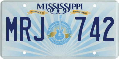 MS license plate MRJ742