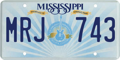 MS license plate MRJ743
