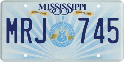 MS license plate MRJ745
