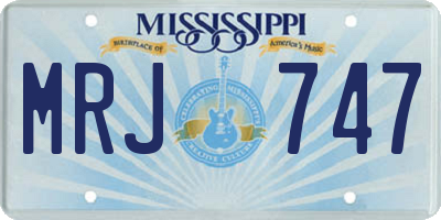 MS license plate MRJ747