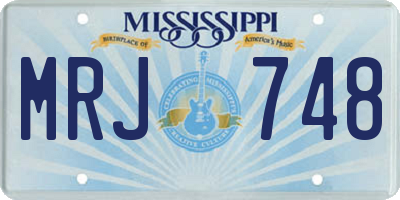 MS license plate MRJ748
