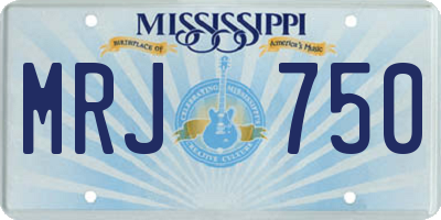 MS license plate MRJ750