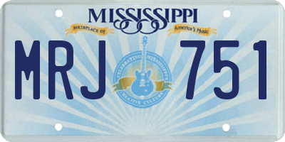 MS license plate MRJ751