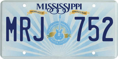 MS license plate MRJ752