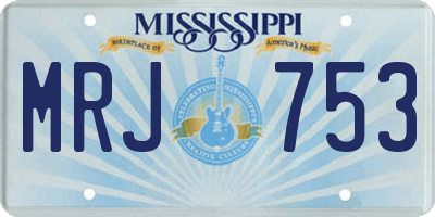 MS license plate MRJ753