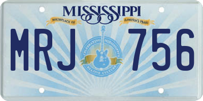 MS license plate MRJ756