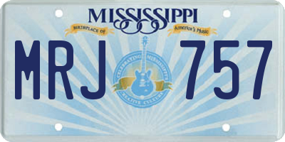 MS license plate MRJ757