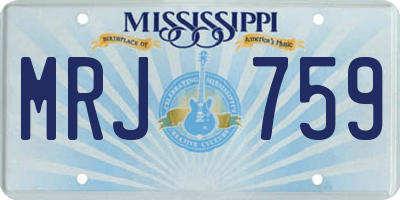 MS license plate MRJ759