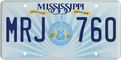 MS license plate MRJ760