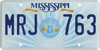 MS license plate MRJ763