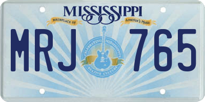 MS license plate MRJ765