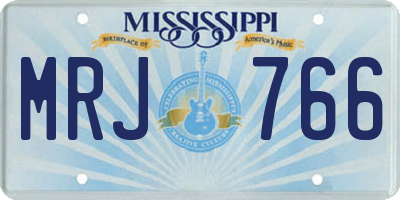 MS license plate MRJ766