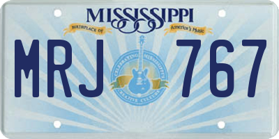 MS license plate MRJ767