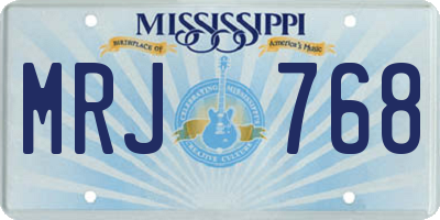MS license plate MRJ768