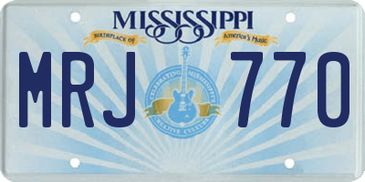 MS license plate MRJ770