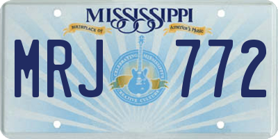 MS license plate MRJ772