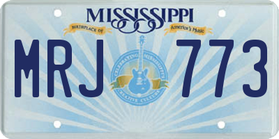 MS license plate MRJ773