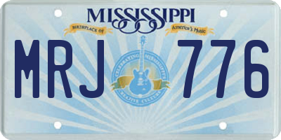 MS license plate MRJ776