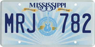 MS license plate MRJ782