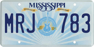 MS license plate MRJ783