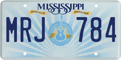 MS license plate MRJ784
