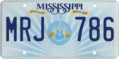 MS license plate MRJ786