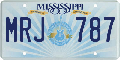 MS license plate MRJ787