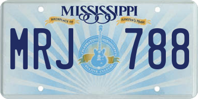 MS license plate MRJ788