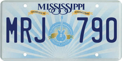 MS license plate MRJ790