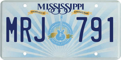 MS license plate MRJ791