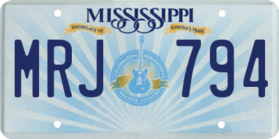 MS license plate MRJ794