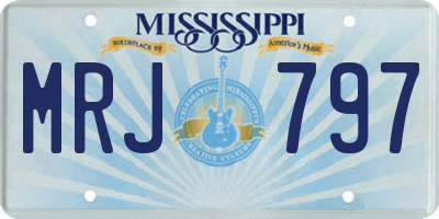 MS license plate MRJ797