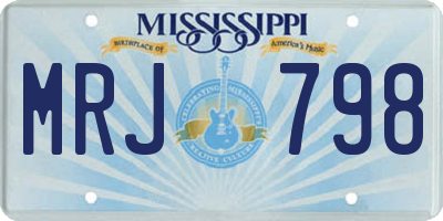 MS license plate MRJ798