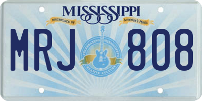 MS license plate MRJ808
