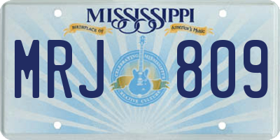 MS license plate MRJ809