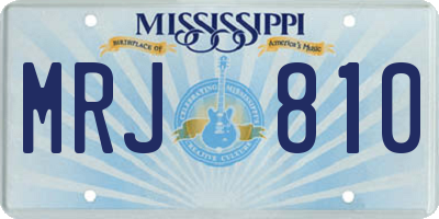 MS license plate MRJ810