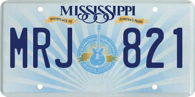 MS license plate MRJ821
