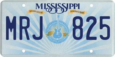 MS license plate MRJ825