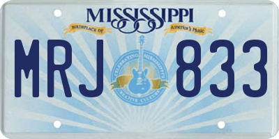 MS license plate MRJ833