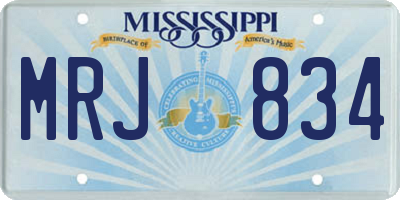 MS license plate MRJ834
