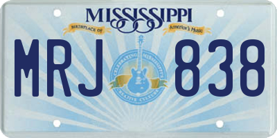 MS license plate MRJ838