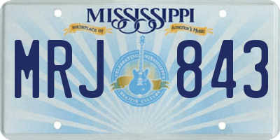 MS license plate MRJ843